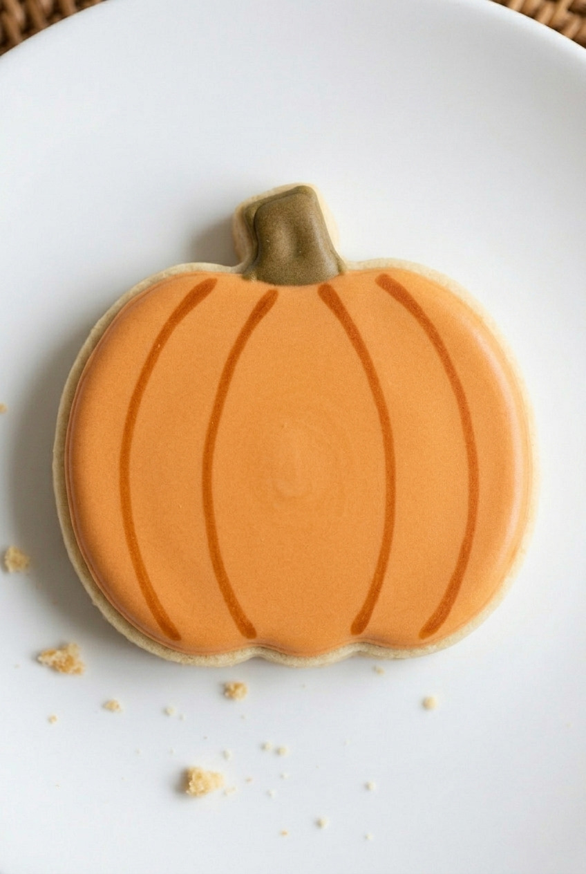 pumpkin sugar cookies close up