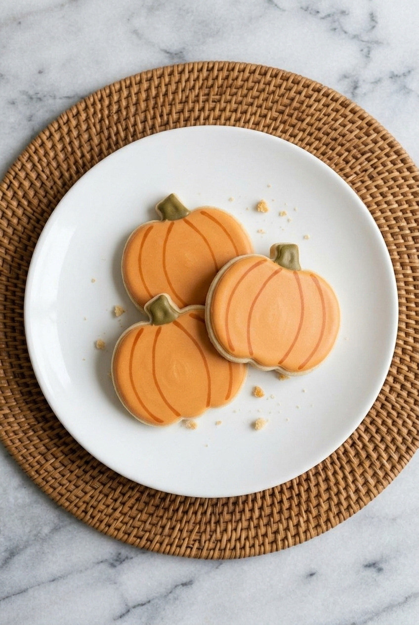 pumpkin sugar cookies side view