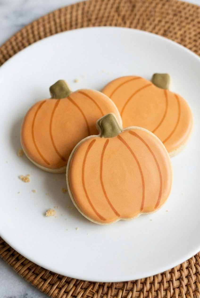 pumpkin sugar cookies served