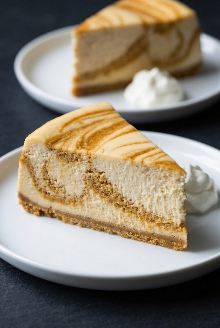 pumpkin swirl cheesecake dinner scene