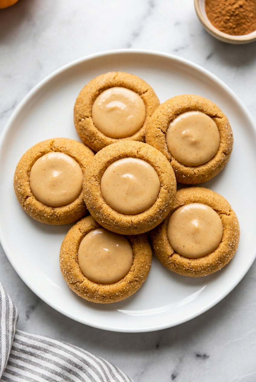 pumpkin thumbprint cookies