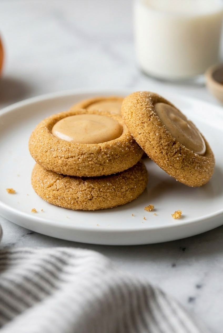 pumpkin thumbprint cookies dinner scene