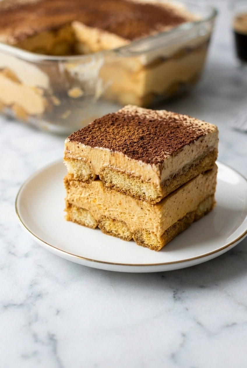 pumpkin tiramisu side view