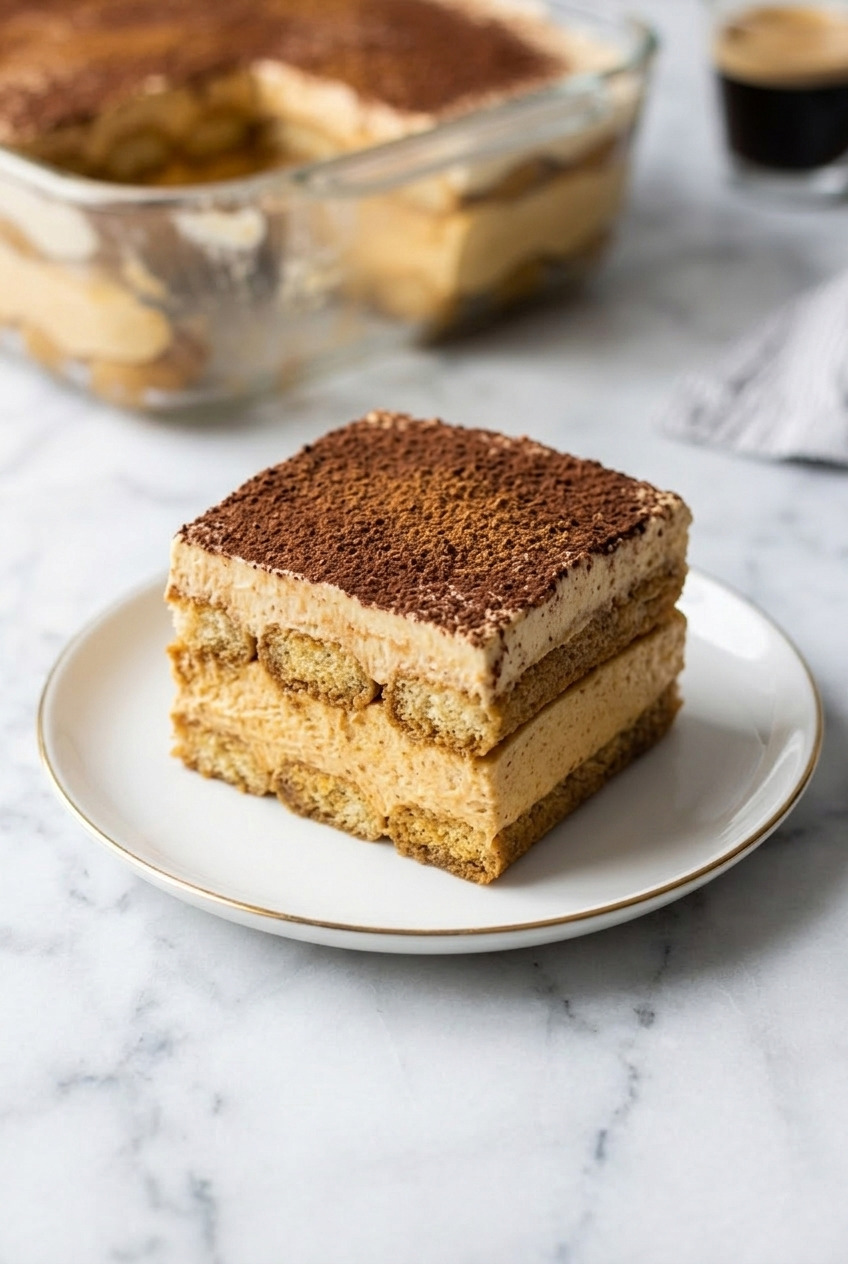pumpkin tiramisu served