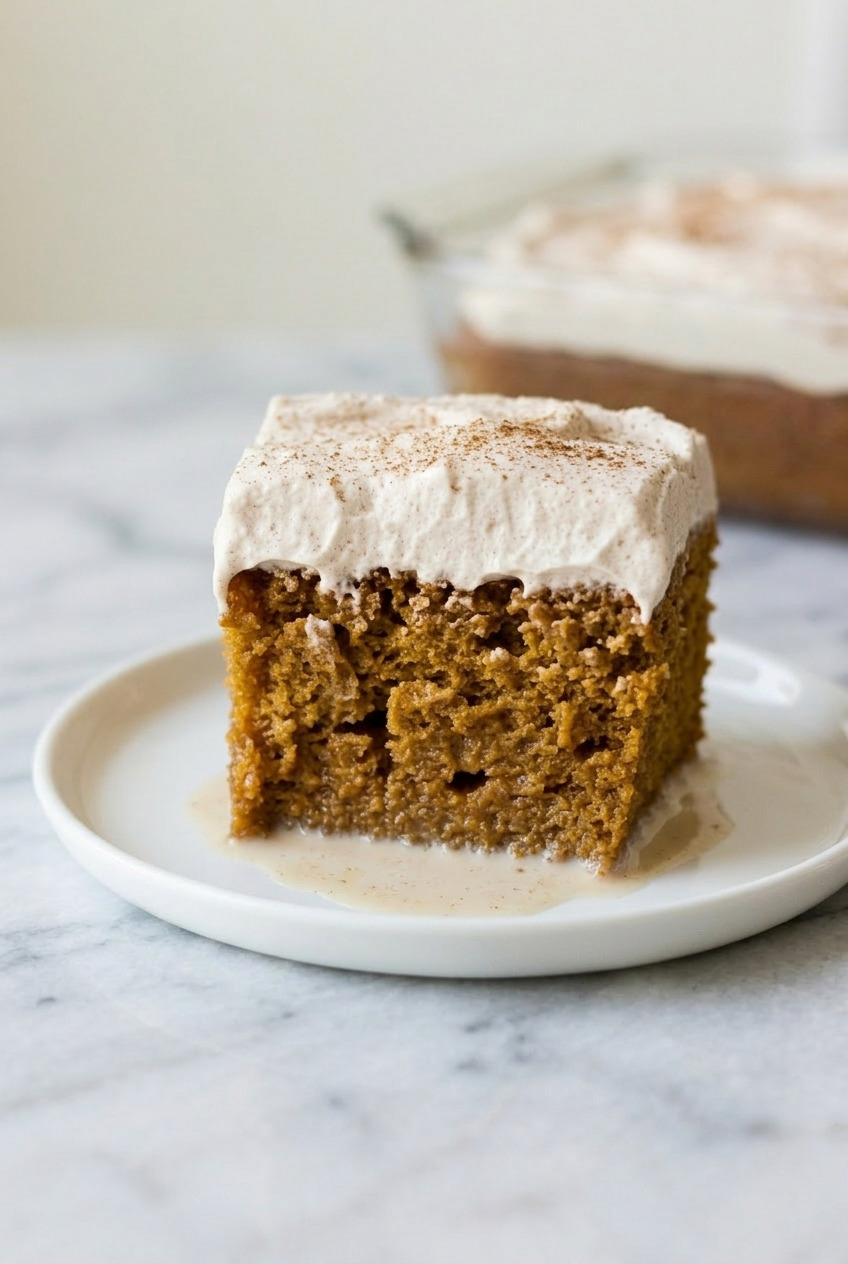 pumpkin tres leches cake dinner scene