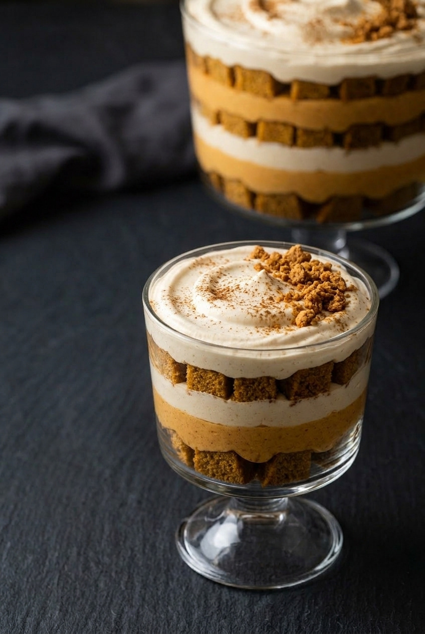 pumpkin trifle dinner scene