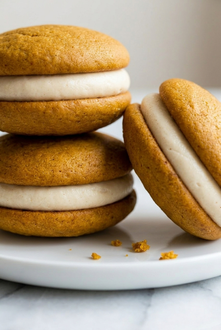 pumpkin whoopie pies close up