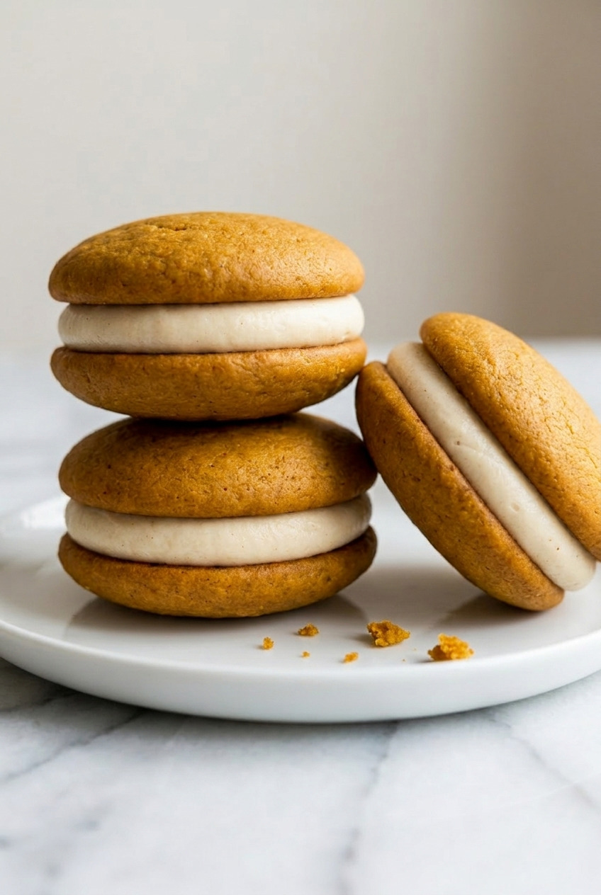 pumpkin whoopie pies side view