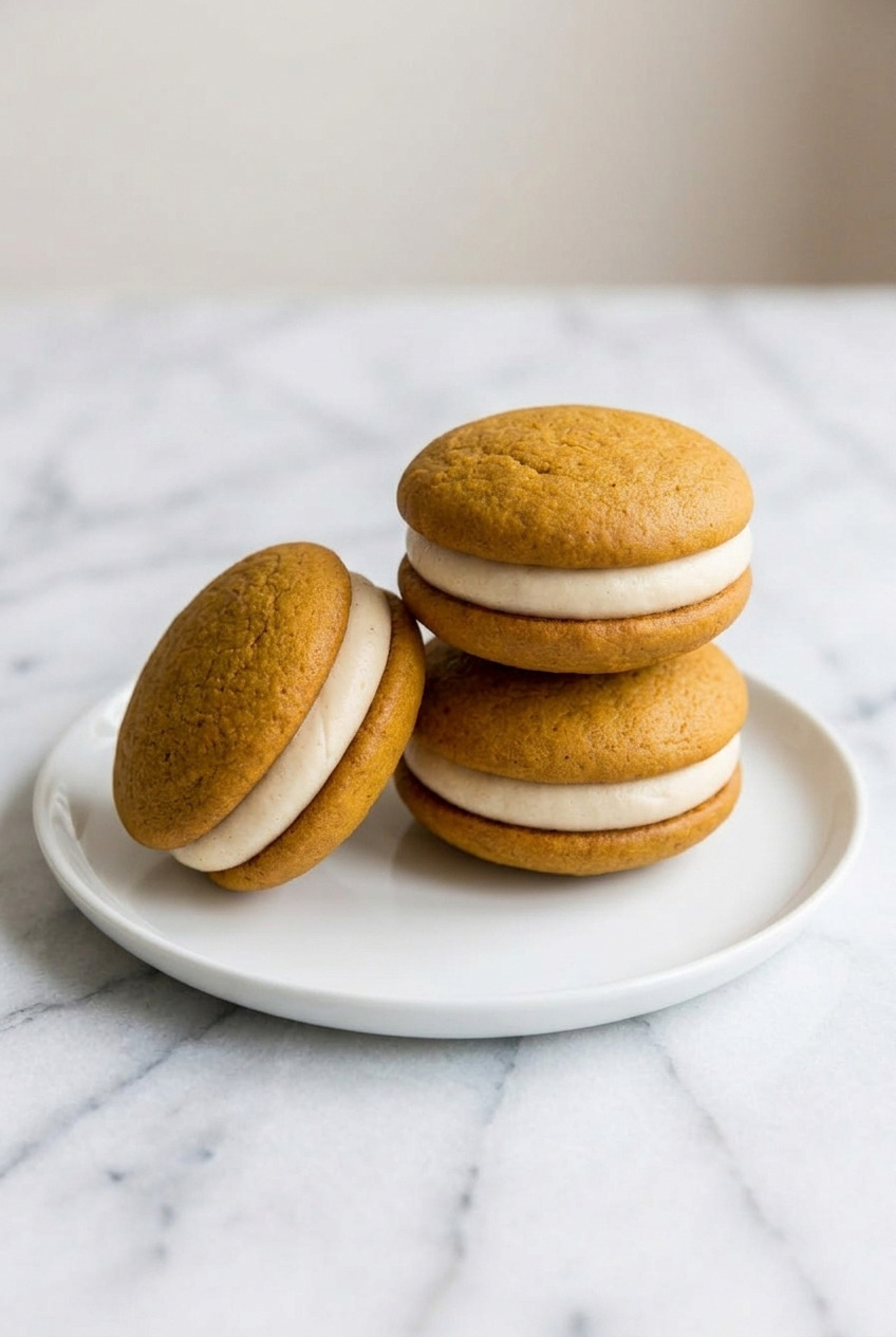 pumpkin whoopie pies served