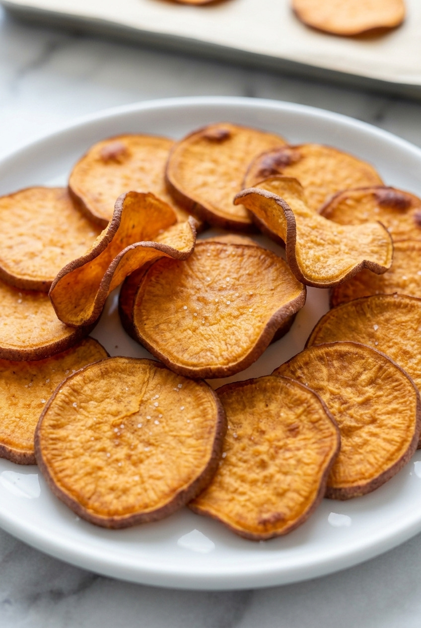 baked sweet potato chips