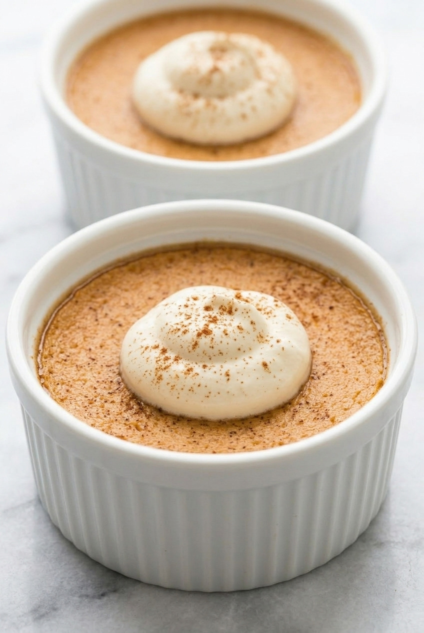 baked sweet potato custard dinner scene