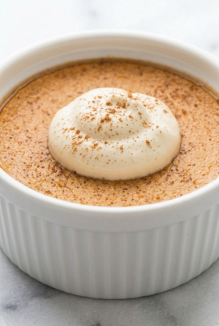 baked sweet potato custard served