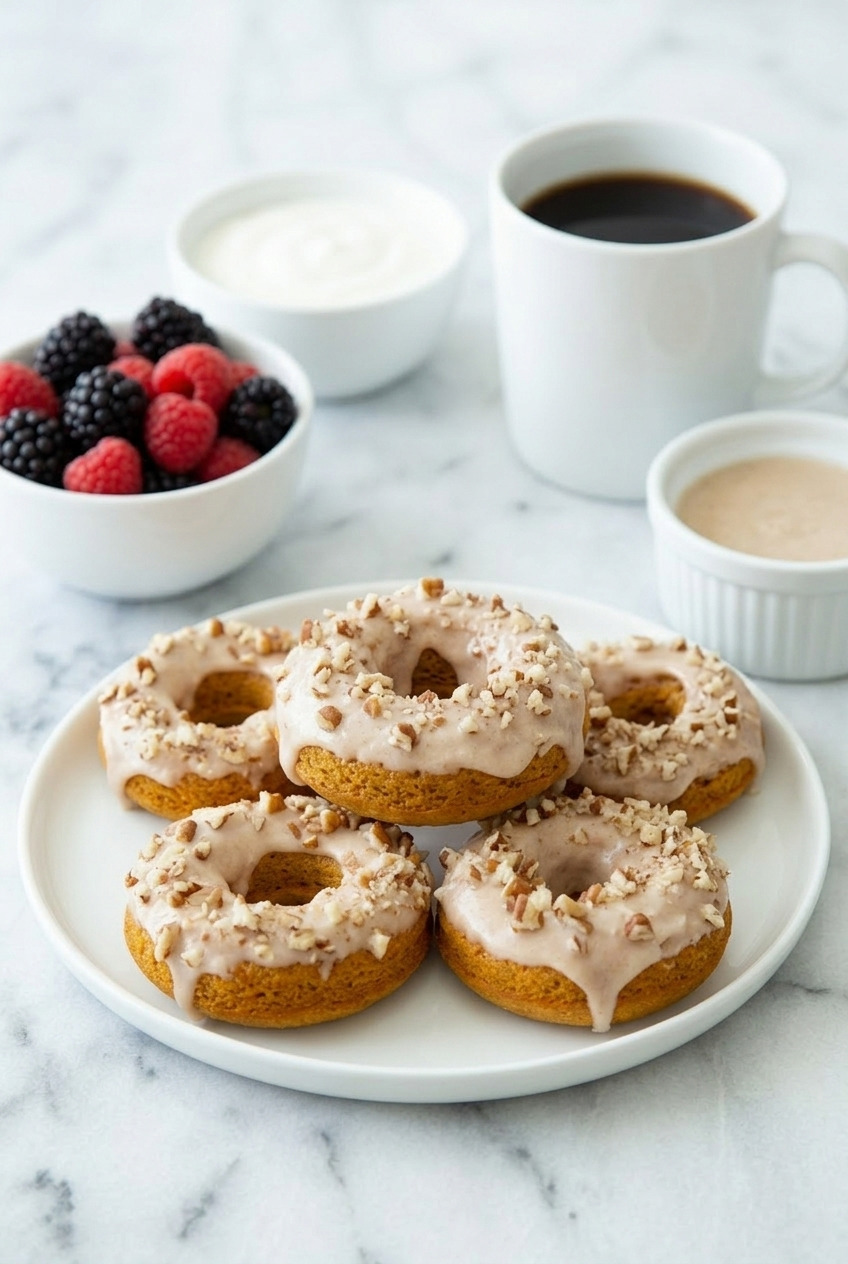 baked sweet potato donuts with maple glaze complete meal