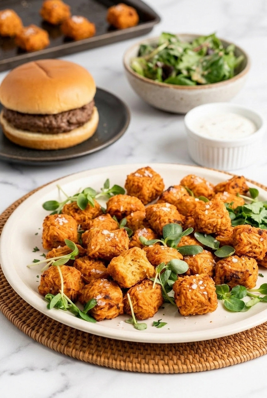 baked sweet potato tater tots complete meal
