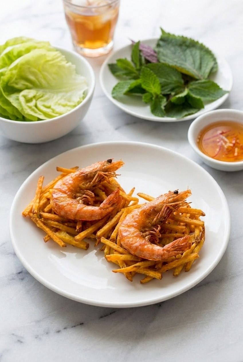 banh tom chien khoai lang vietnamese shrimp sweet potato fritters complete meal