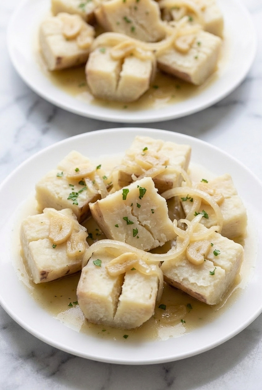 boniato con mojo cuban sweet potato with garlic sauce dinner scene