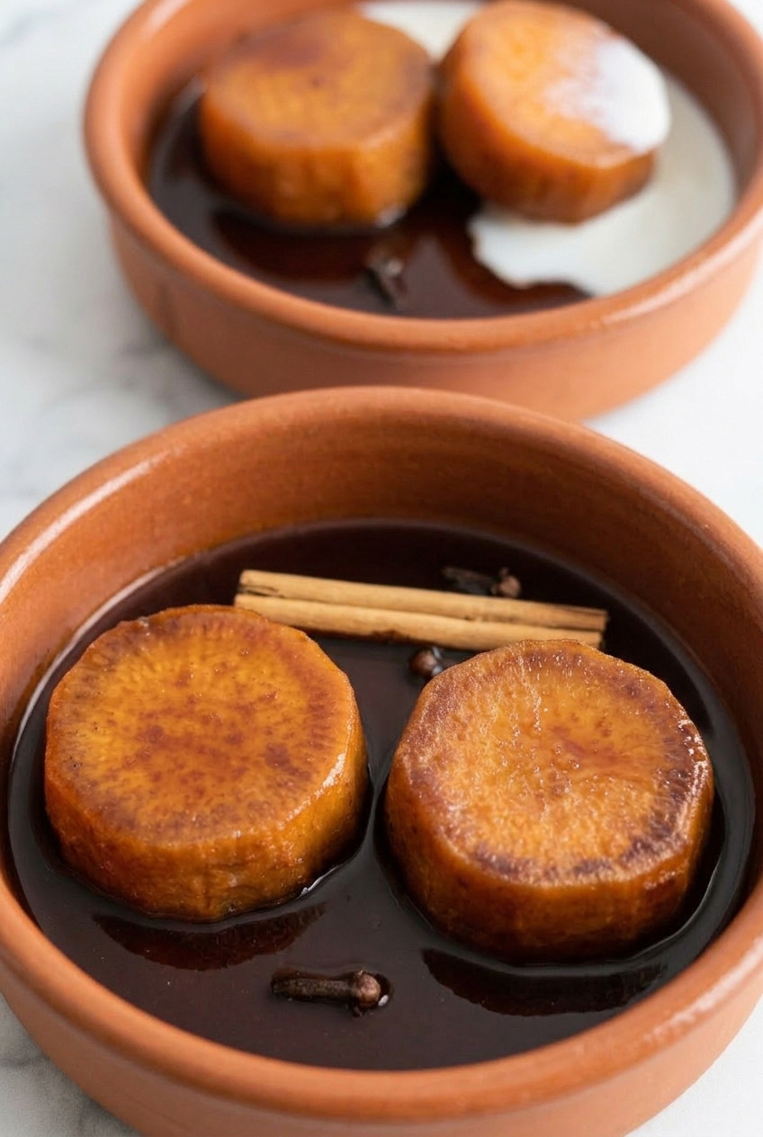 camote enmielado mexican piloncillo sweet potatoes dinner scene
