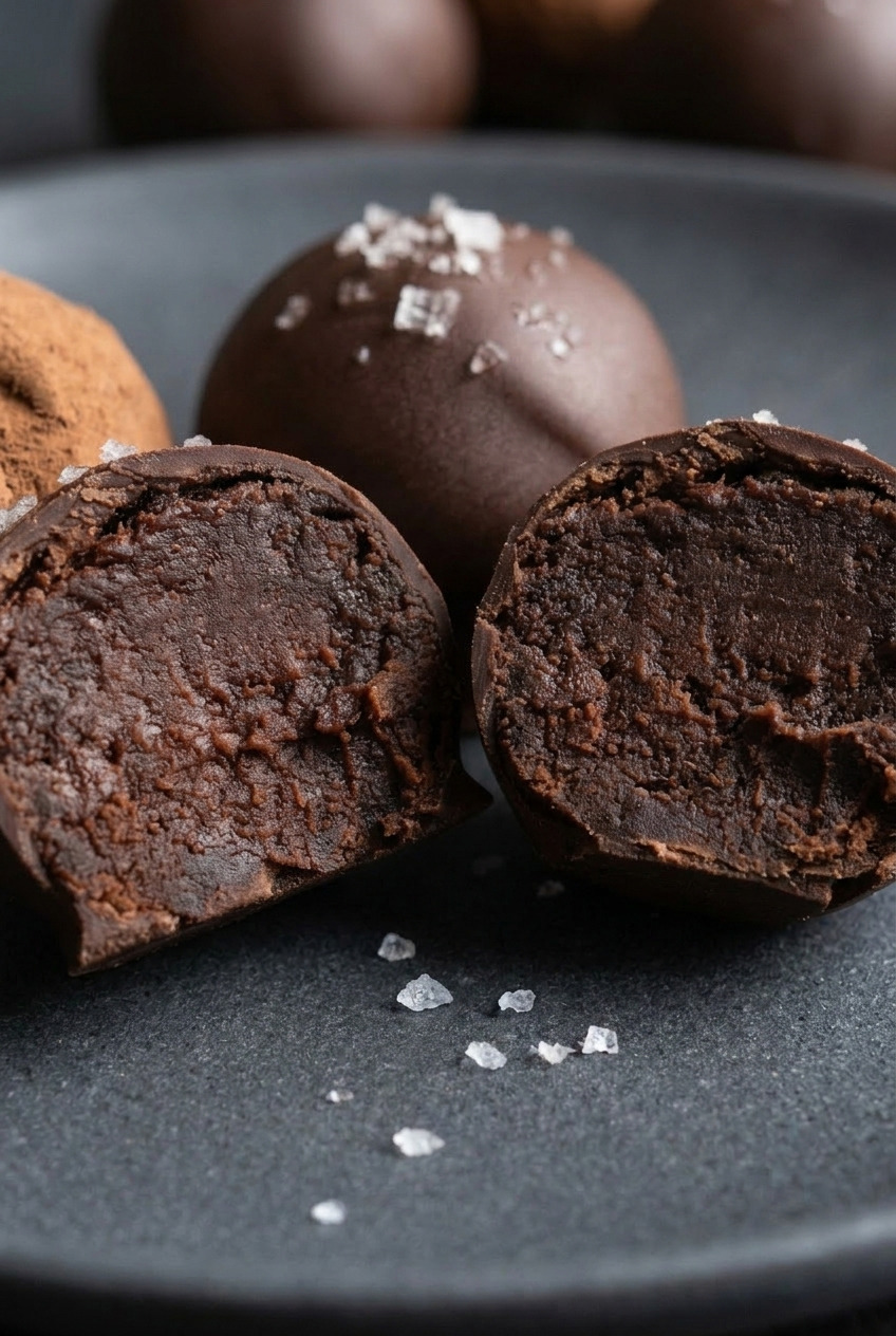 chocolate sweet potato truffles close up