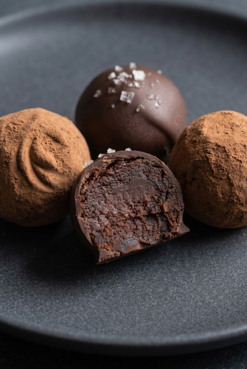 chocolate sweet potato truffles served