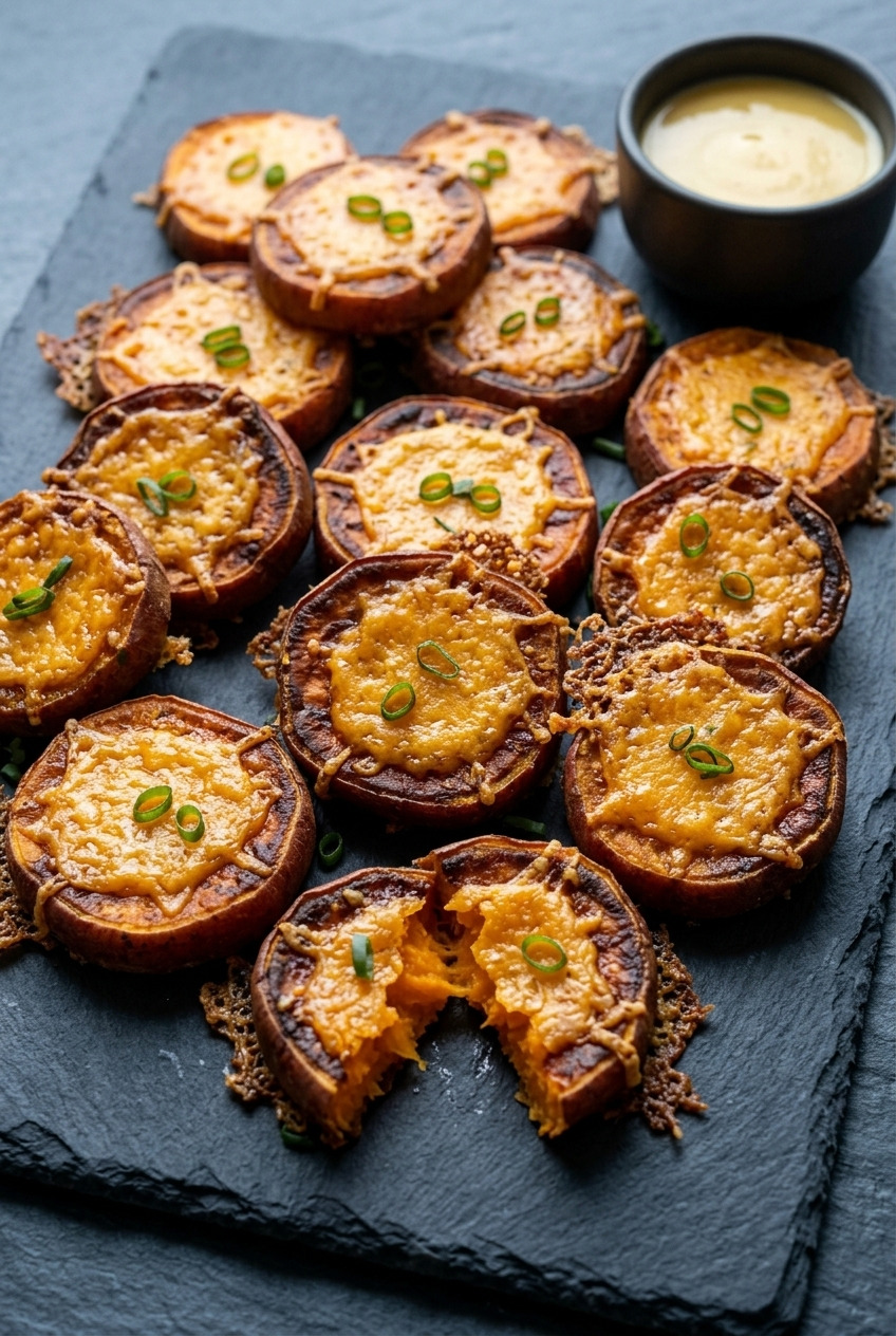 crispy cheesy sweet potato bites