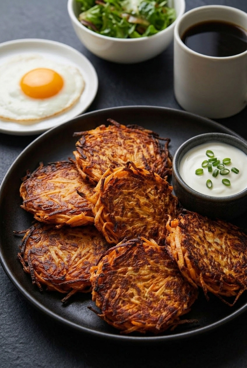 crispy sweet potato rosti complete meal