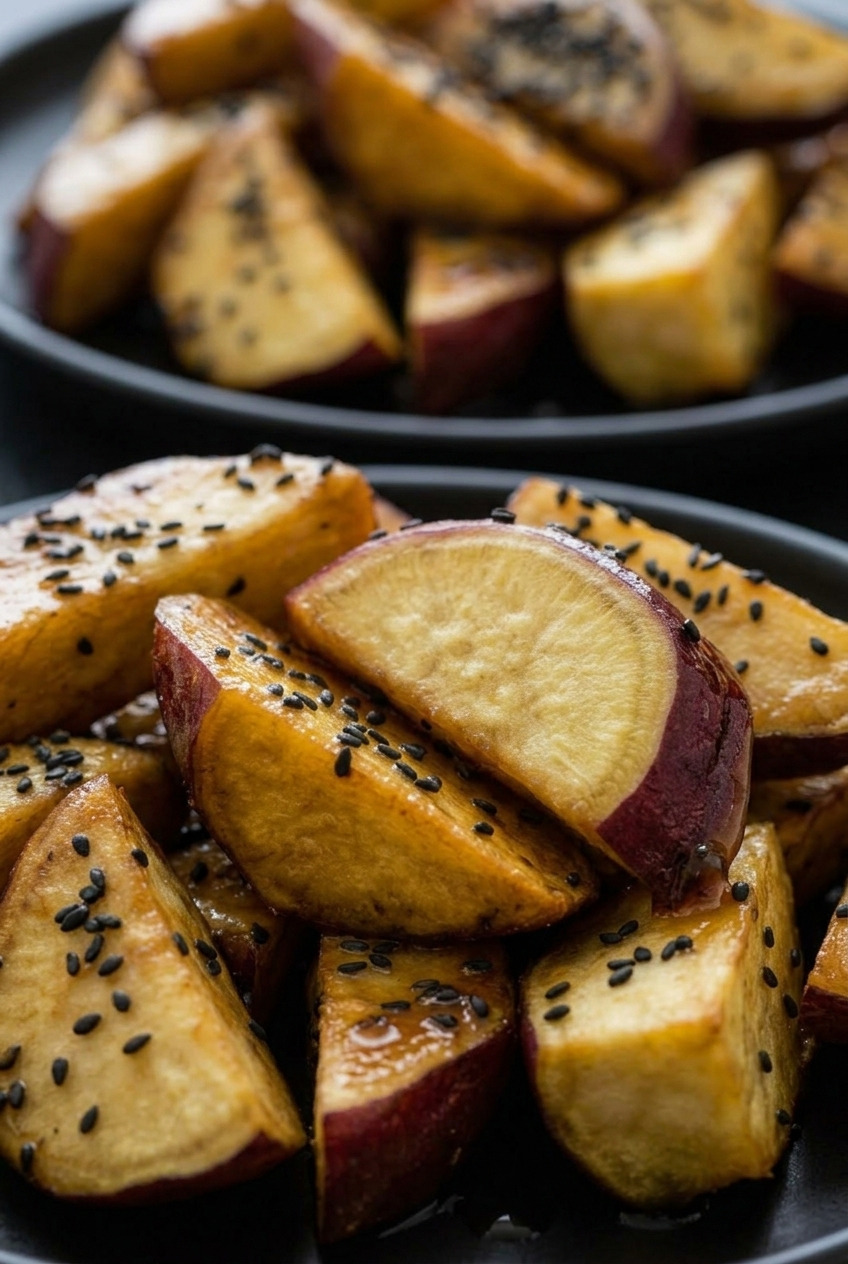 daigaku imo japanese honey glazed fried sweet potatoes dinner scene