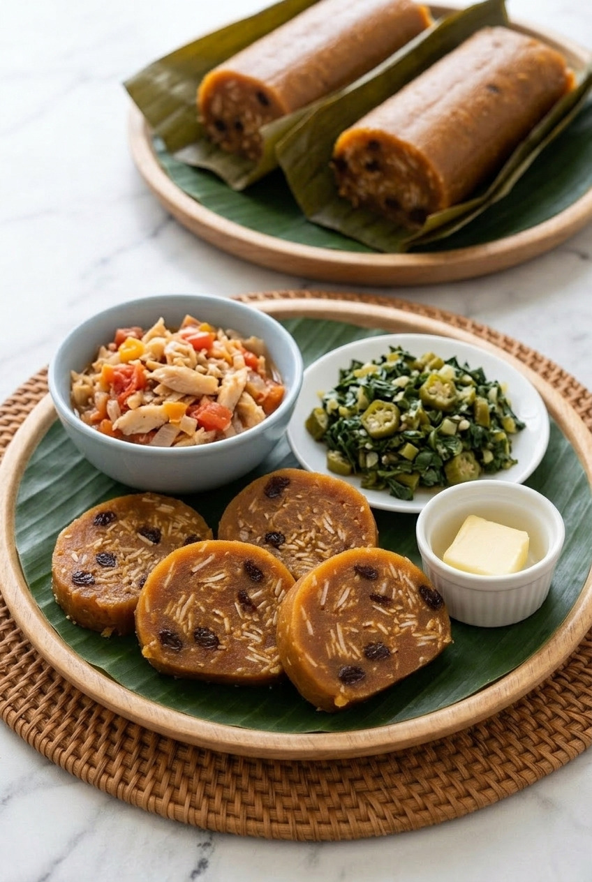 ducana antiguan sweet potato dumplings complete meal