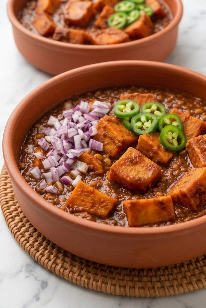 ethiopian berbere sweet potato stew dinner scene