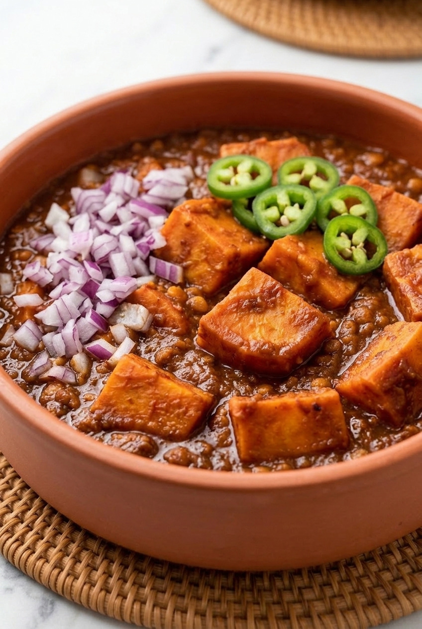 ethiopian berbere sweet potato stew side view