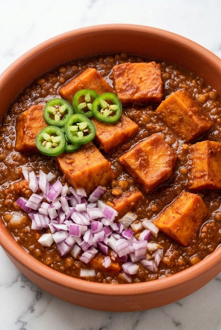 ethiopian berbere sweet potato stew served