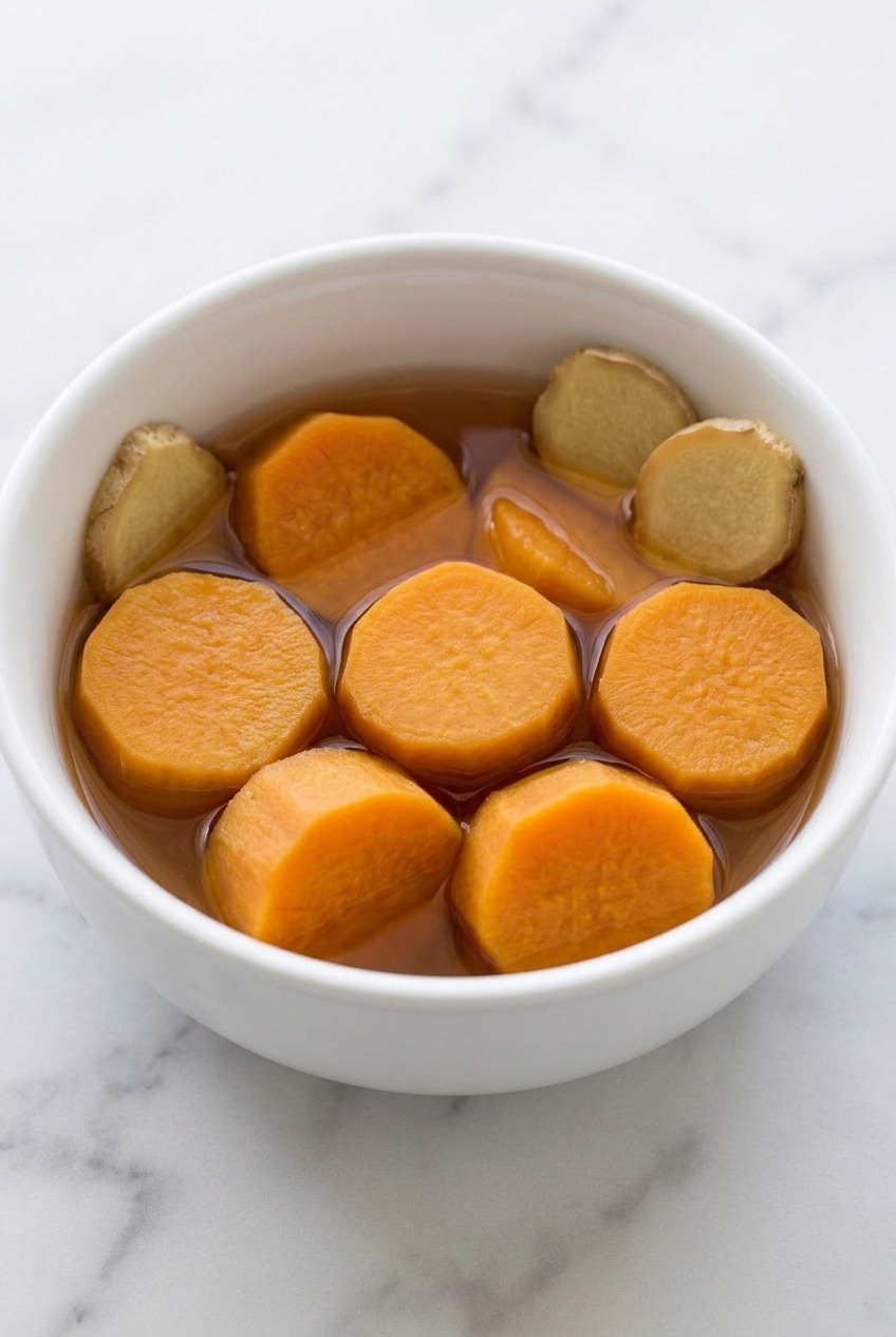 fanshu tangshui chinese sweet potato ginger dessert soup served