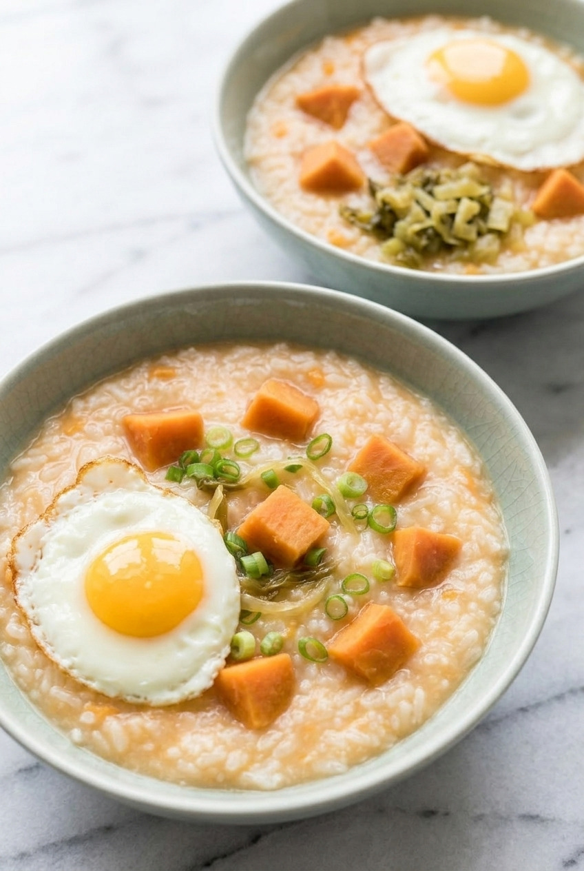 fanshu zhou chinese sweet potato congee dinner scene