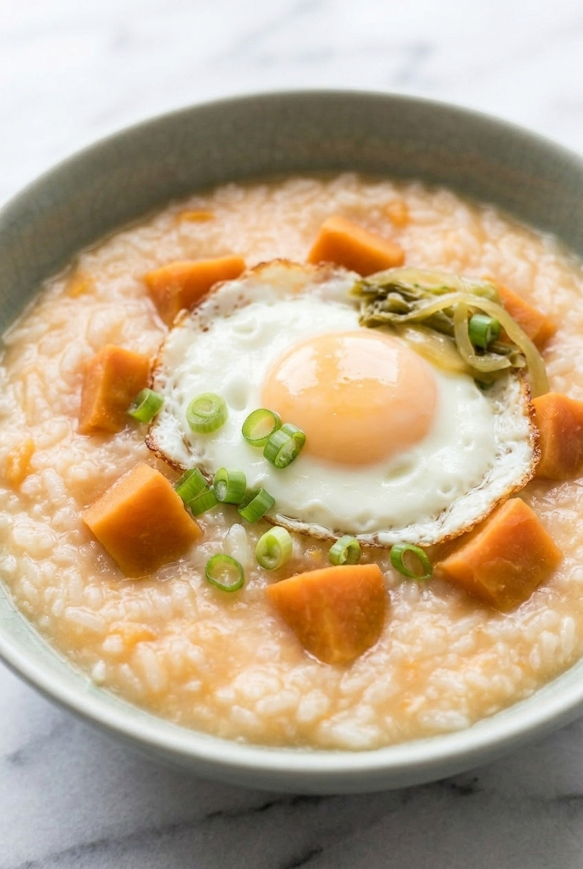 fanshu zhou chinese sweet potato congee side view