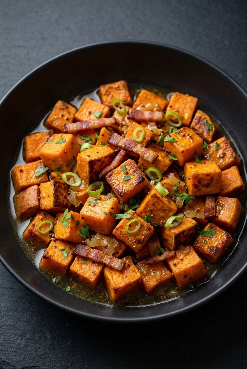 germanstyle sweet potato salad with warm bacon dressing