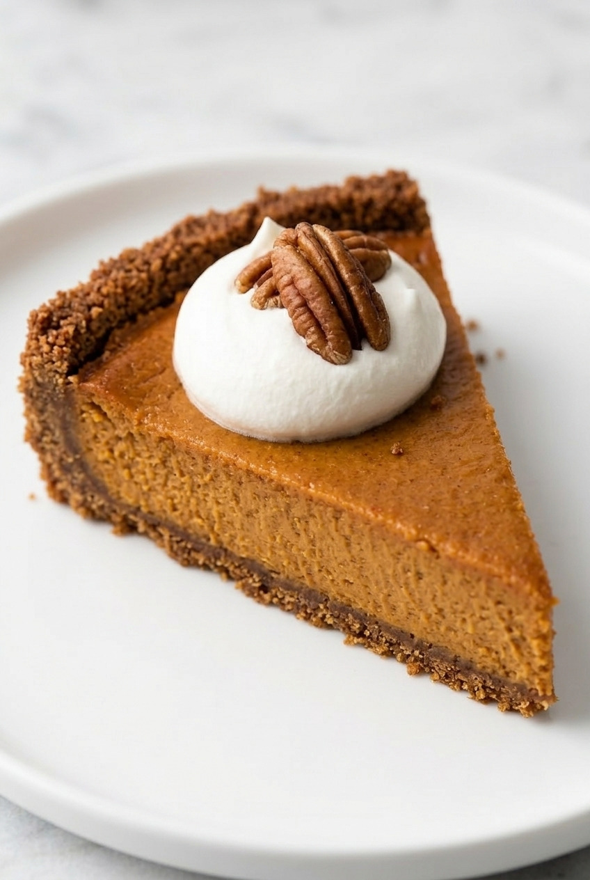 gingersnap crust sweet potato pie side view