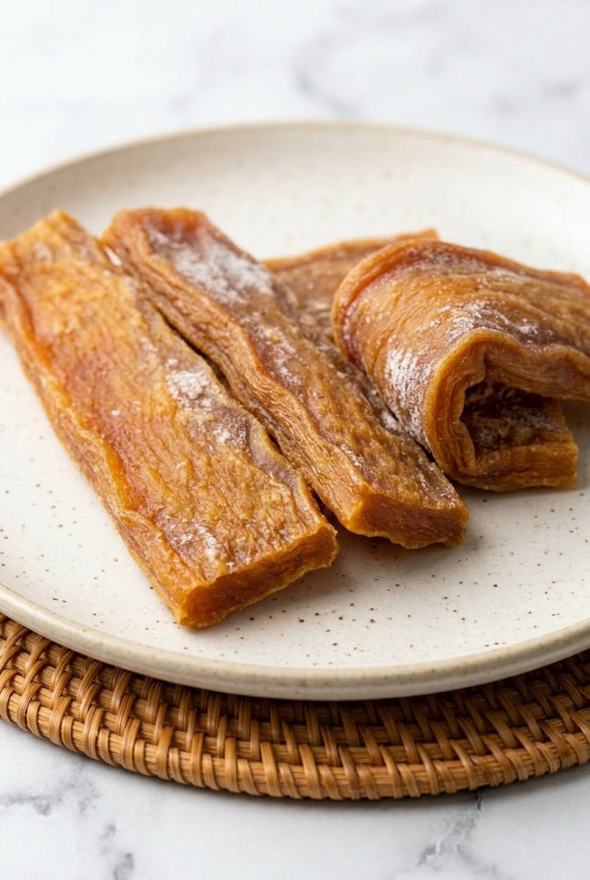 goguma mallaengi korean dried sweet potato chews served