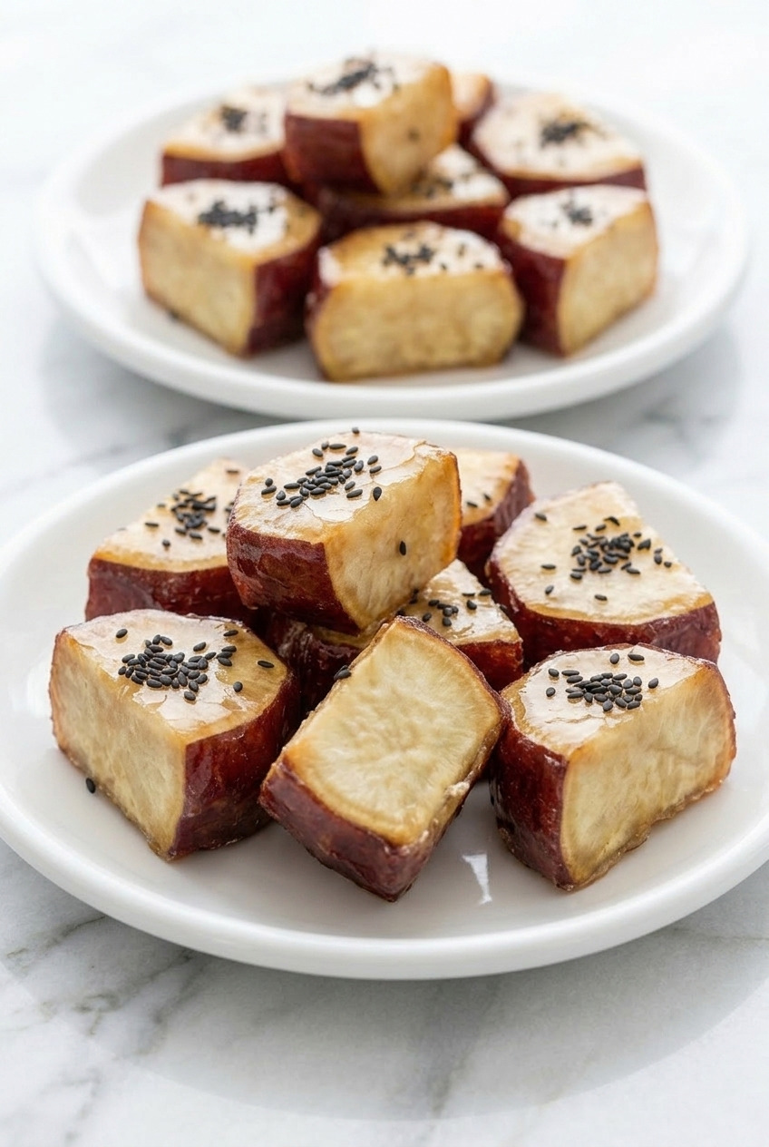 goguma mattang korean candied sweet potatoes dinner scene