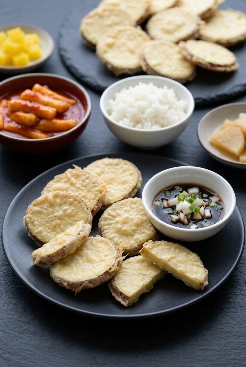 goguma twigim korean sweet potato tempura fritters complete meal