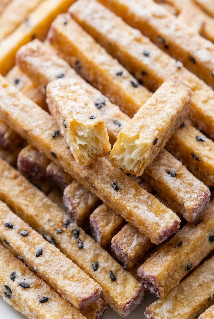 imo kenpi japanese candied sweet potato sticks close up