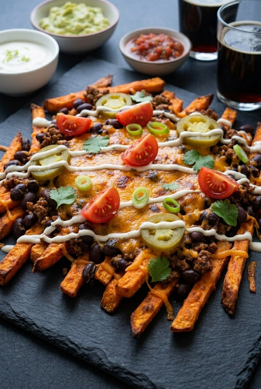 loaded sweet potato fries complete meal