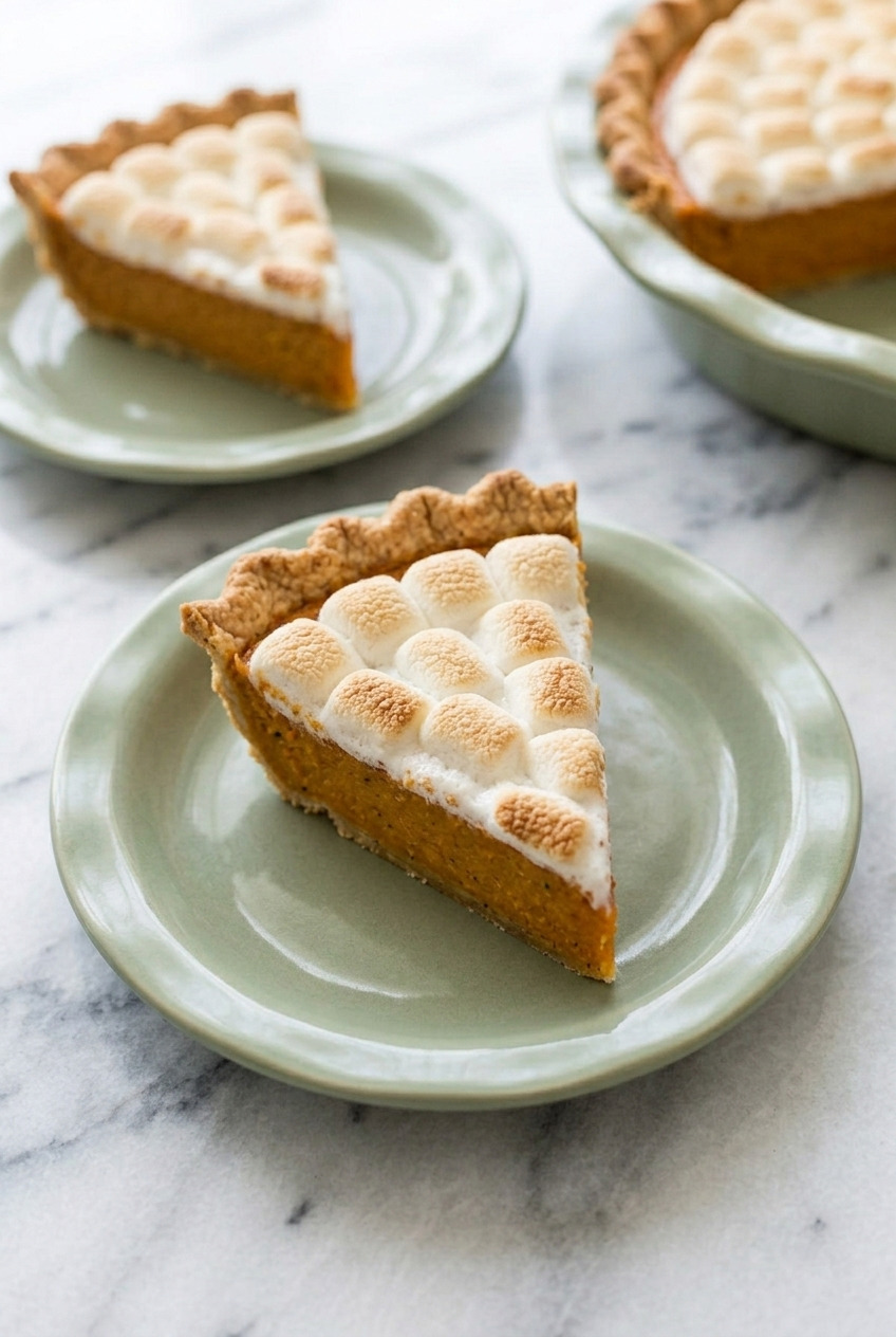 marshmallowtopped sweet potato pie dinner scene