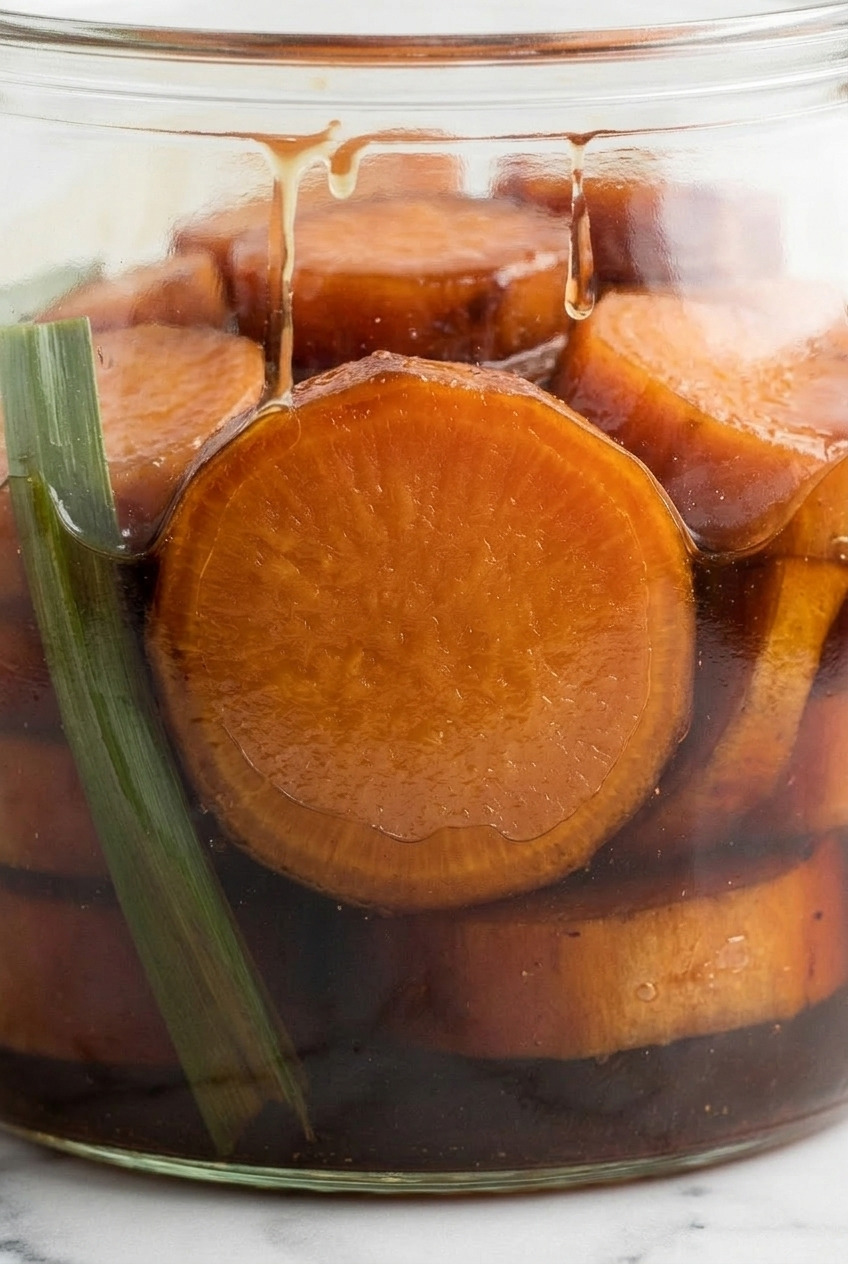 minatamis na kamote filipino sweet potato in syrup close up