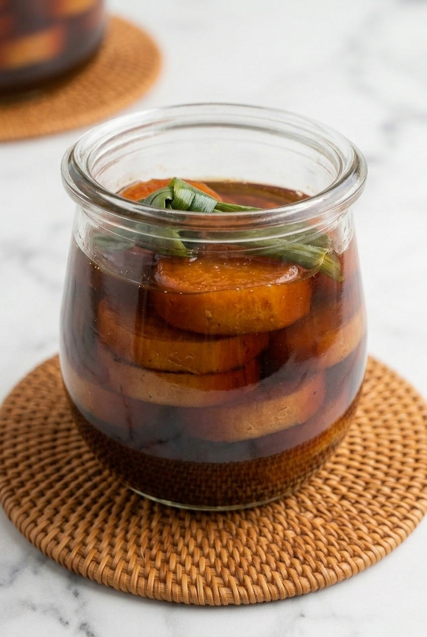 minatamis na kamote filipino sweet potato in syrup served