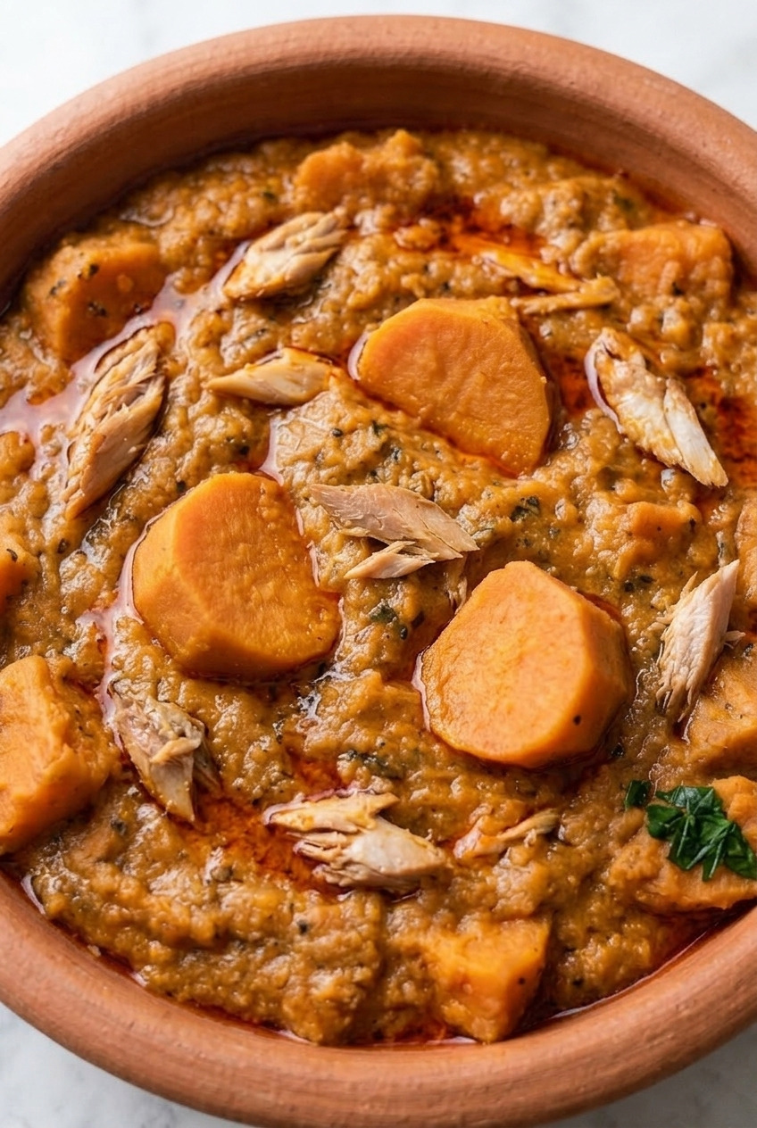 mpotompoto ghanaian sweet potato porridge served