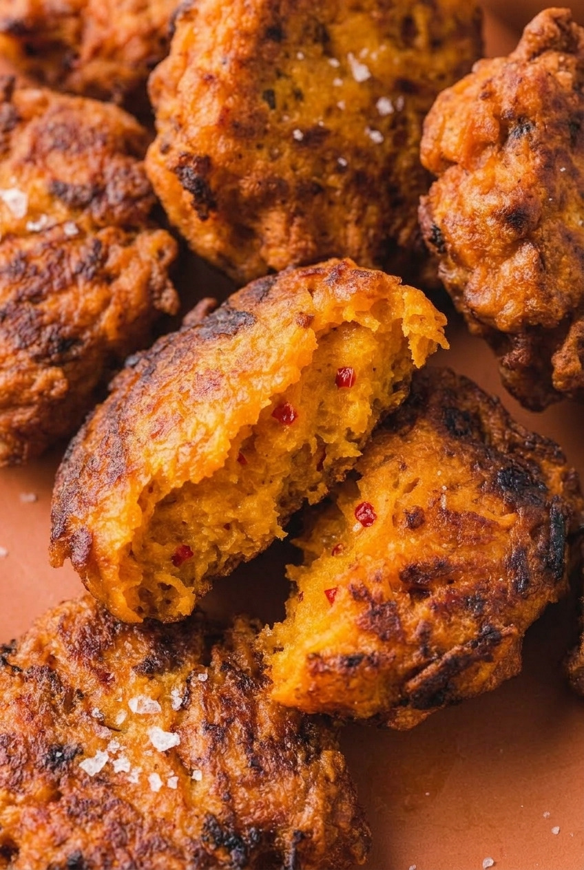 nigerian sweet potato fritters close up