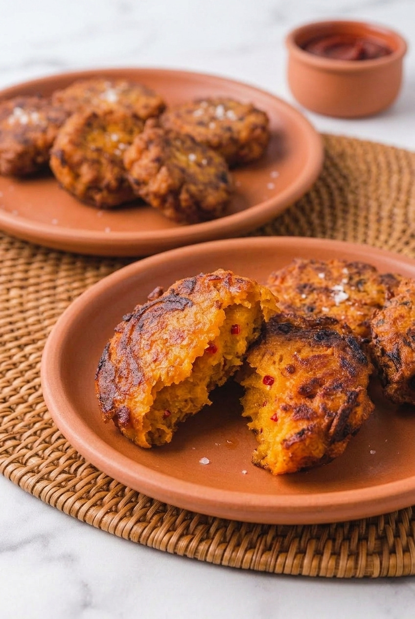 nigerian sweet potato fritters dinner scene