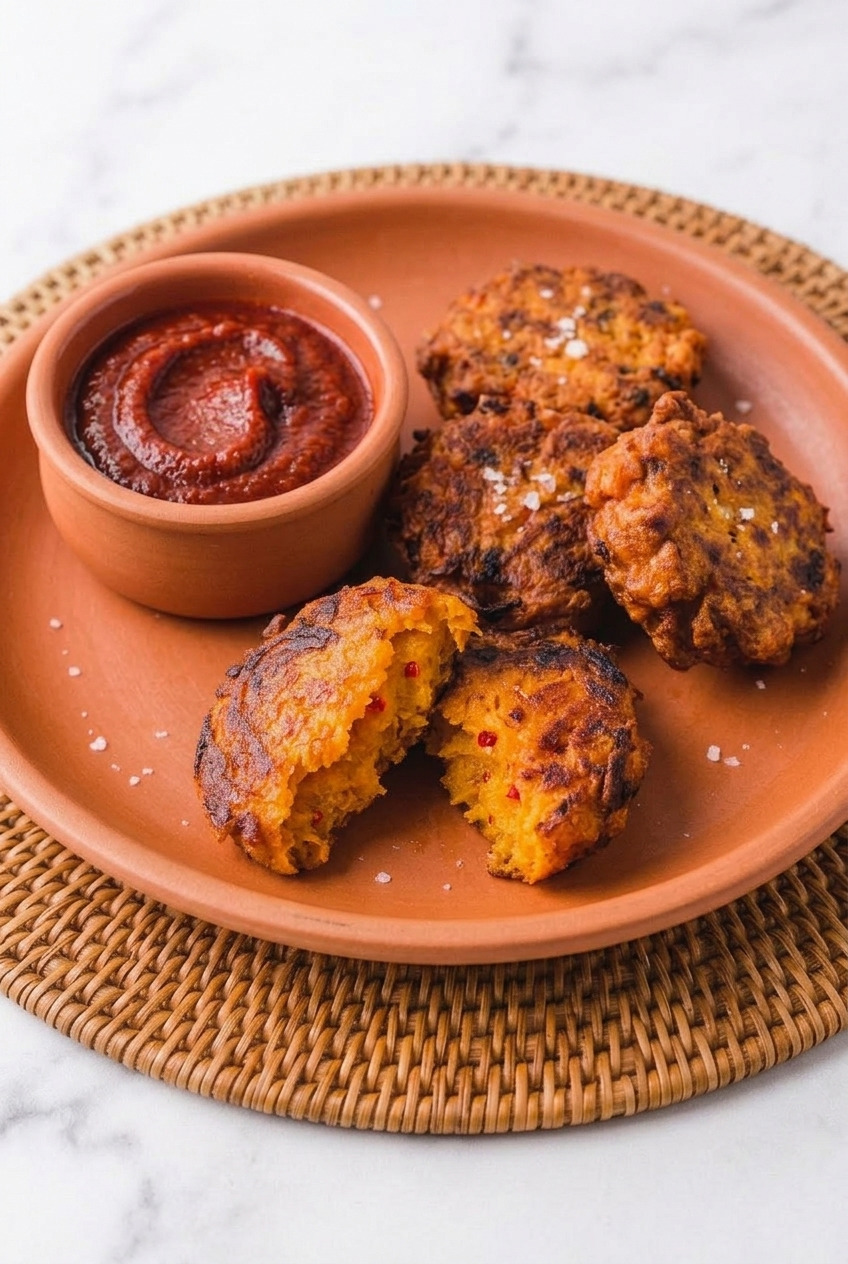 nigerian sweet potato fritters served