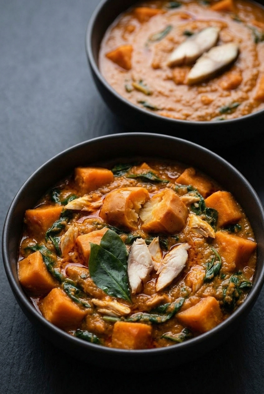 nigerian sweet potato porridge dinner scene