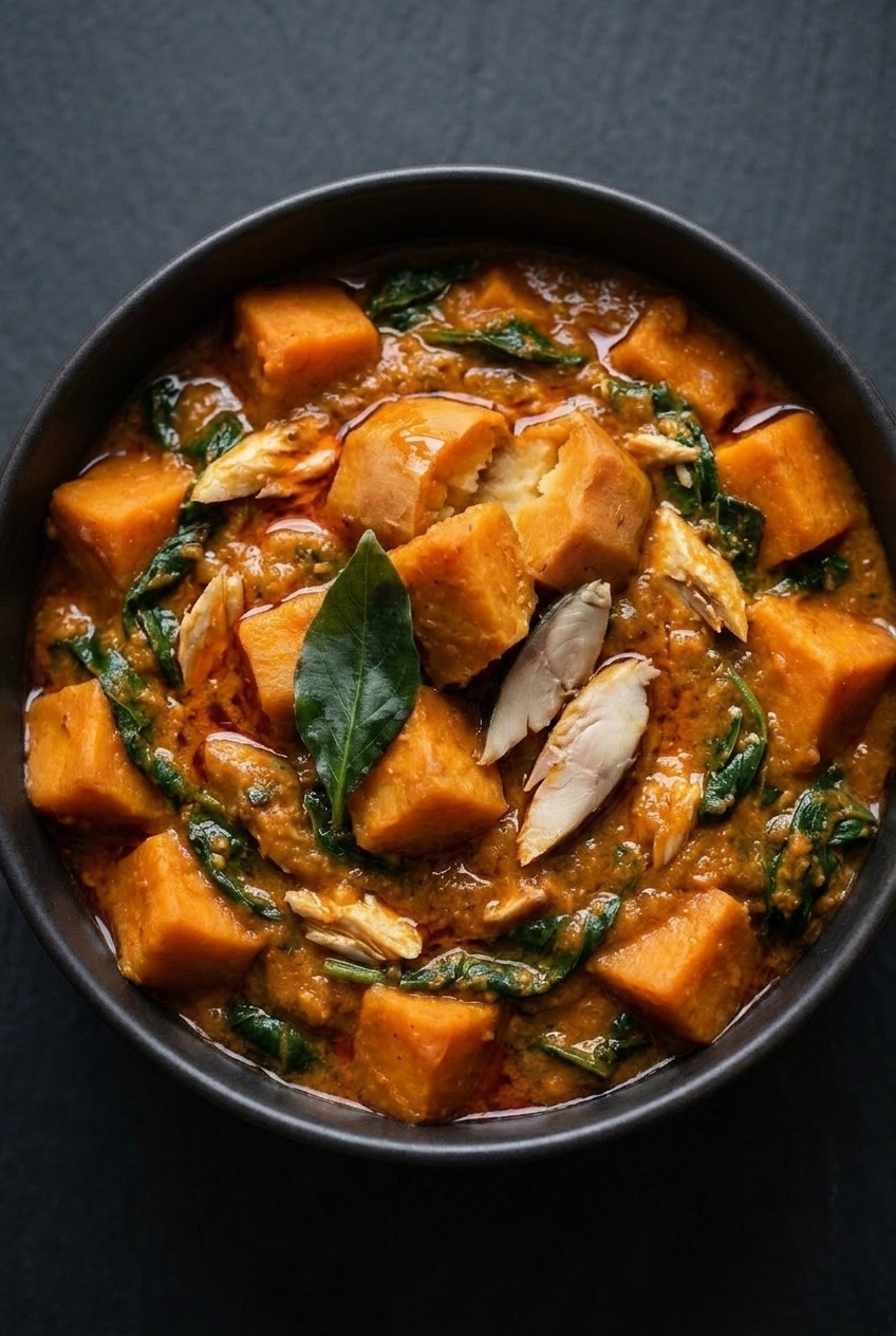 nigerian sweet potato porridge side view