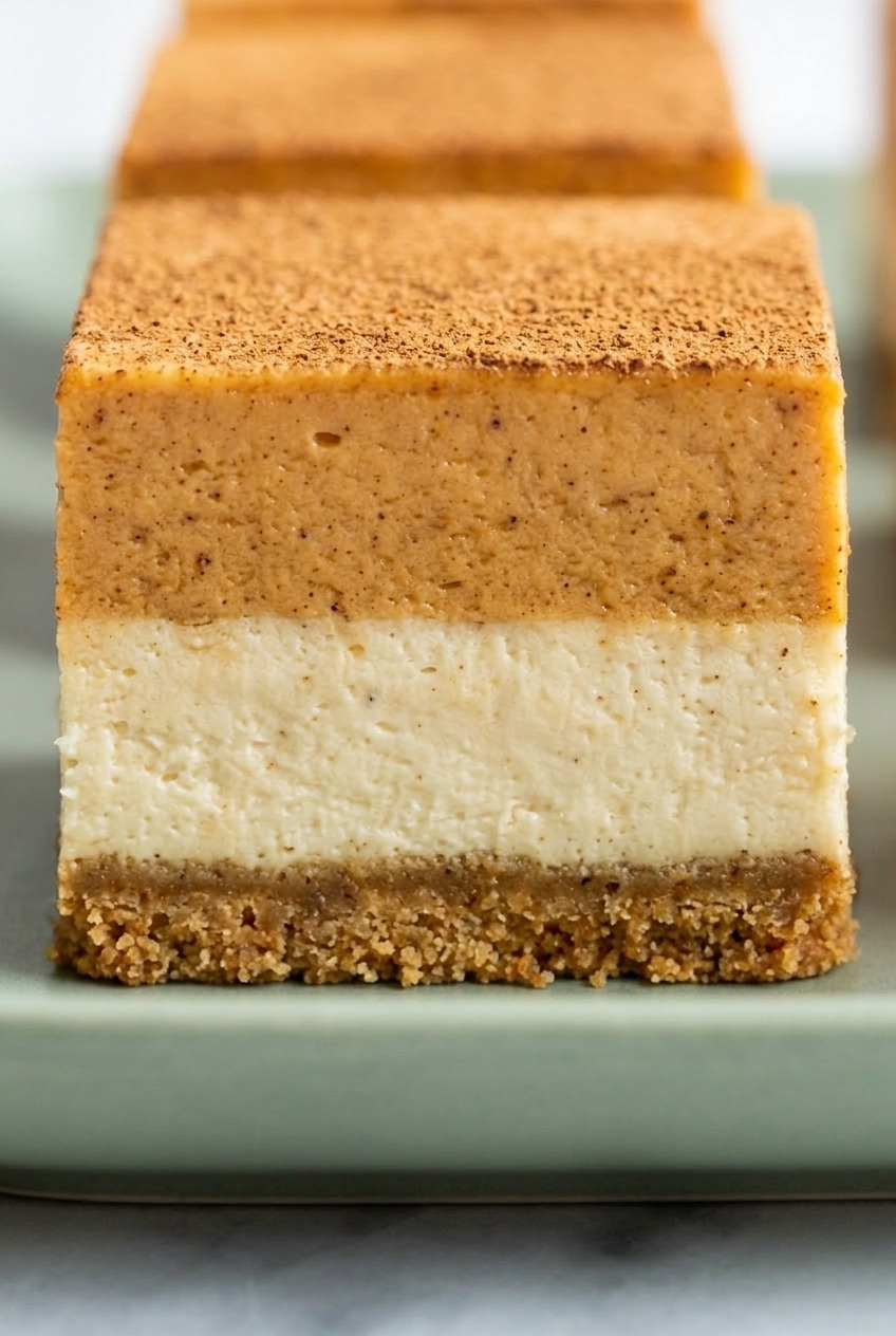 nobake sweet potato cheesecake bars close up